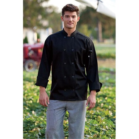 Nathan Caleb Classic Chef Coat 10 Buttons in Black - Large NA31142